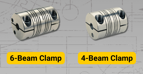 6-beam versus 4-beam clamp couplings